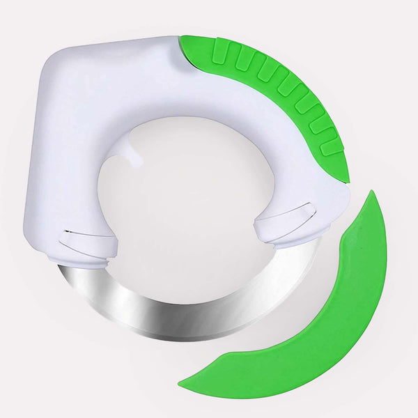 Rullekniv til Køkken - Hvid & Grøn, Ergonomisk Design, Plast og Metal