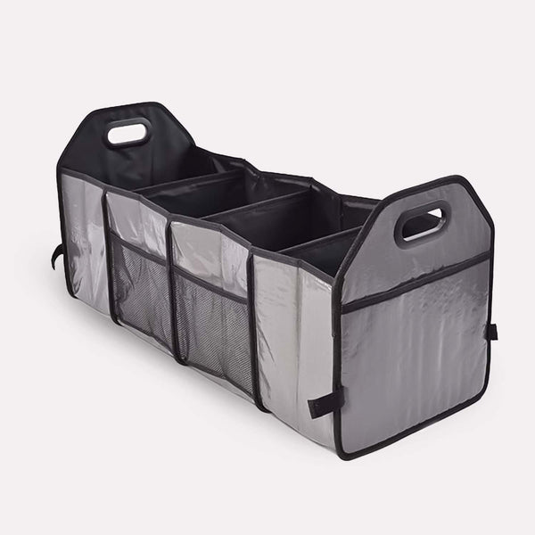 Bagagerumstaske i Gråt Design, Nylon og Polyester - Optimal Til Bilopbevaring, Foldbar