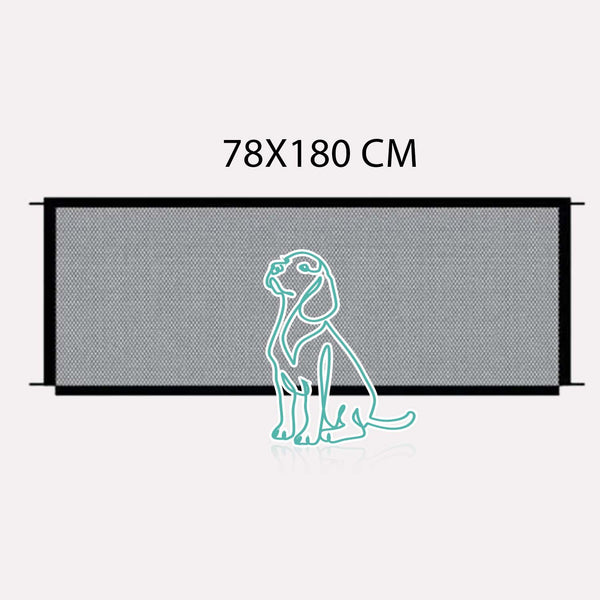 Hundehegn 72x180 cm - Sort foldbart og justerbart hegn i polyester net
