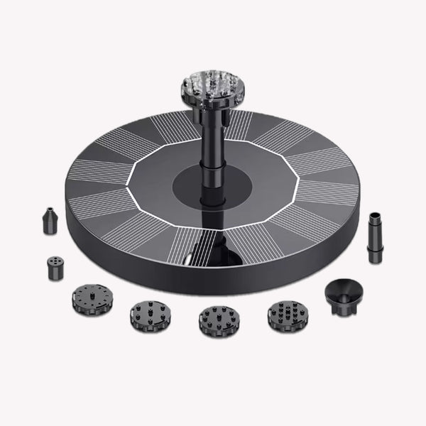 Solfontæne - Sort og Sølv, Moderne Design, Øko-venlig Haveløsning