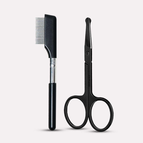 Præcisionsblad Saks til Hunde - Stilfuld i Sort og Sølv, Buet Design