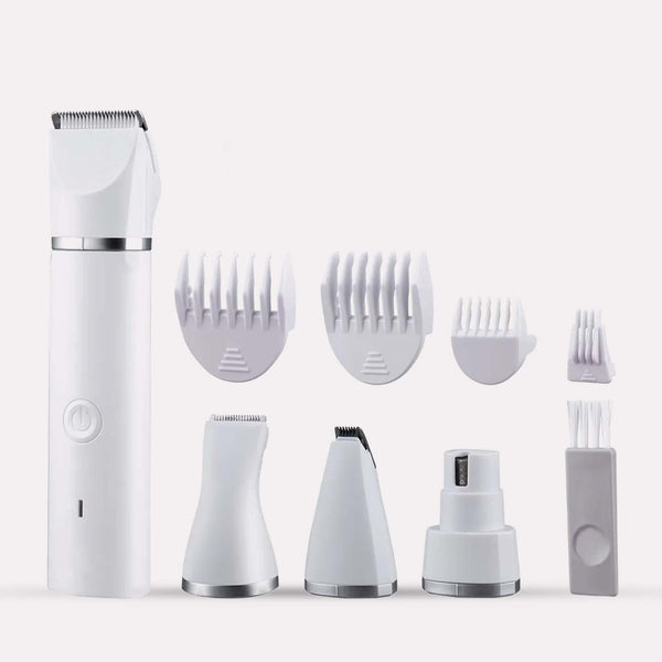Poteklippemaskine 2i1 - Hvid og Metal - Professionel Klipning til Kæledyr