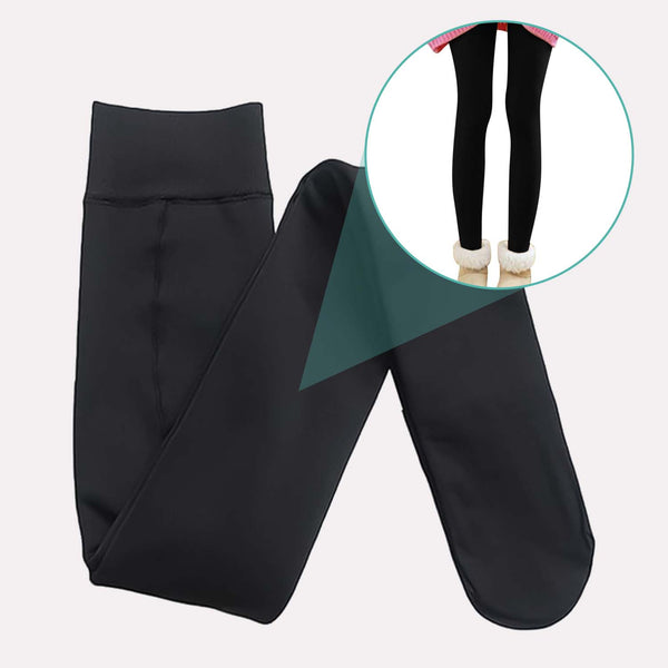 Leggings Vinterforet Høj Talje - Sort, Fleksibel Komfort i XS-M og L-XL