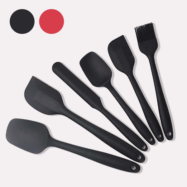 Silikone Bageudstyr Sæt i Høj Kvalitet - Rød og Sort Varmresistente Redskaber