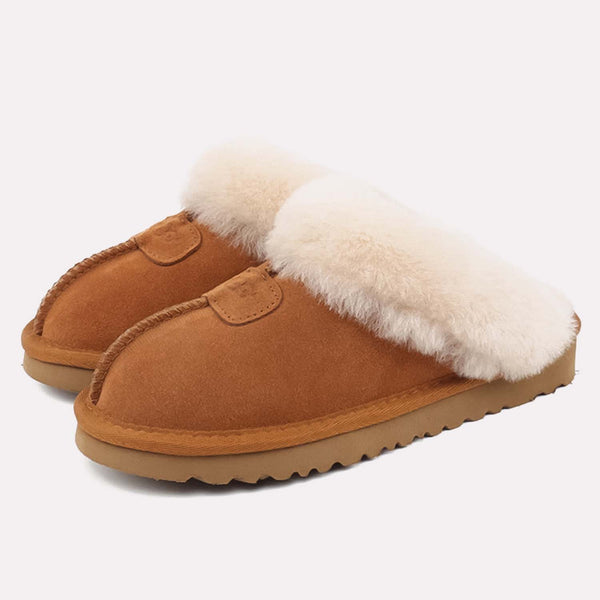 Skridsikker Ruskind Sutsko - Brun, Varmforet Komfort i Størrelser 36-43