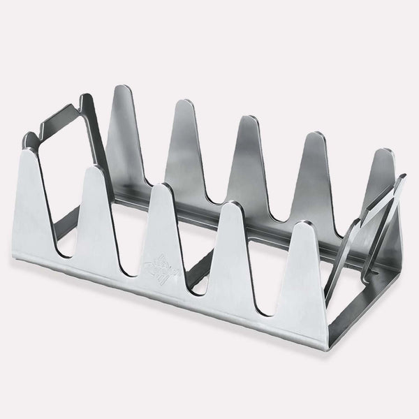 Holder til Flæsk - Sølvfarvet Rillerist i Rustfrit Stål, Perfekt Stegning