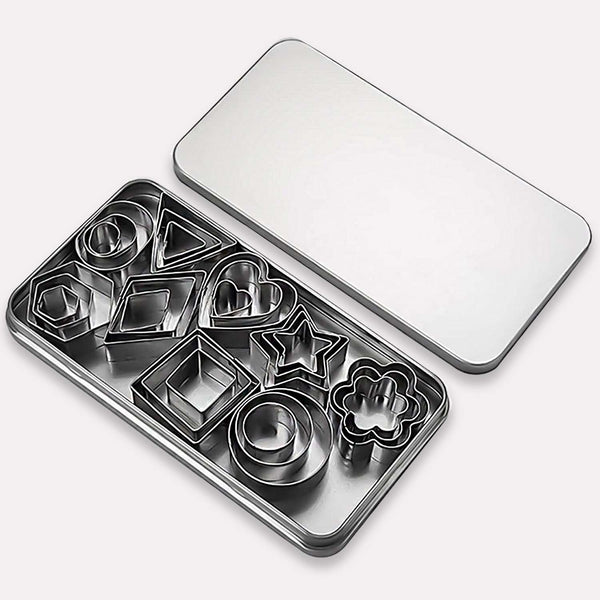 Udstiksforme Sølv - 12 Dele i Rustfrit Stål til Kreativ Bagning
