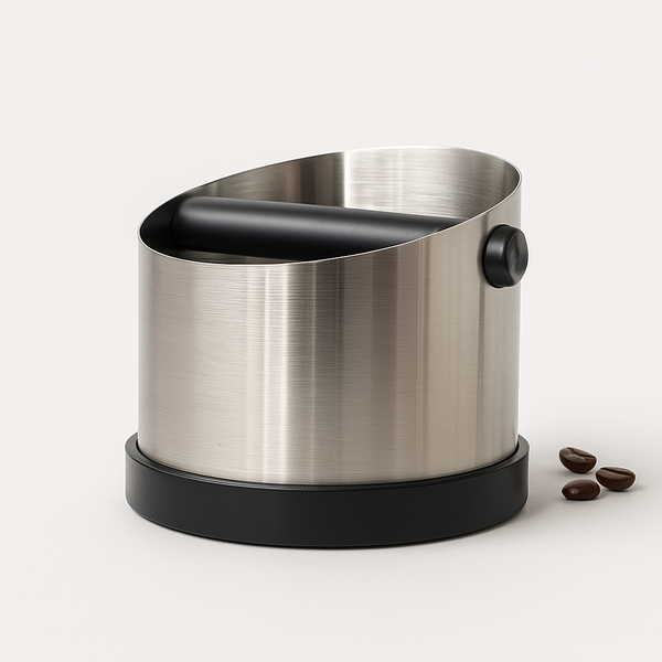 Kaffegrumsbeholder i rustfrit stål – Knock Box med skridsikker bund