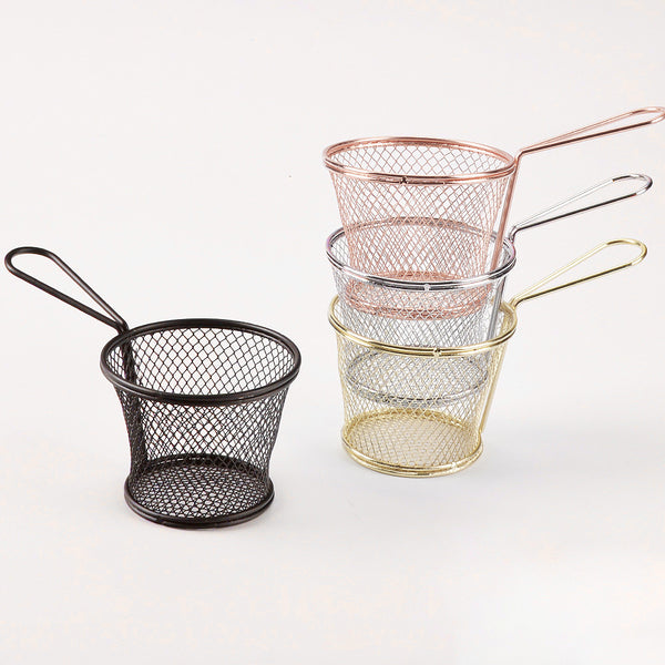 Kurv til Professionel Servering - Rustfrit Metal Sort, Guld, Sølv, Kobber Finish