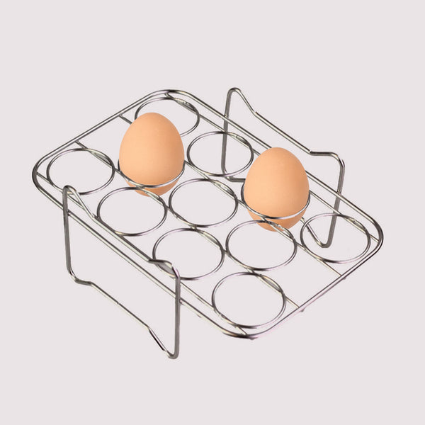 Æggeholder til Airfryer - Sølv, Rustfrit Stål Design, Perfekt til Madlavning