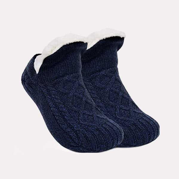 Vintersokker i Mørkeblå med Luksuriøst For, Komfortstrik til Herre, Dame, Børn - Small til Large