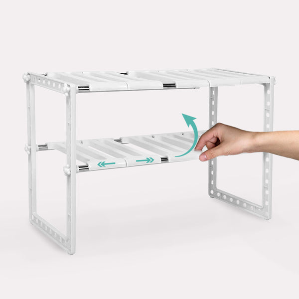 Vasken Opbevaring Hvid - Justerbare Hylder til Effektiv Pladsudnyttelse