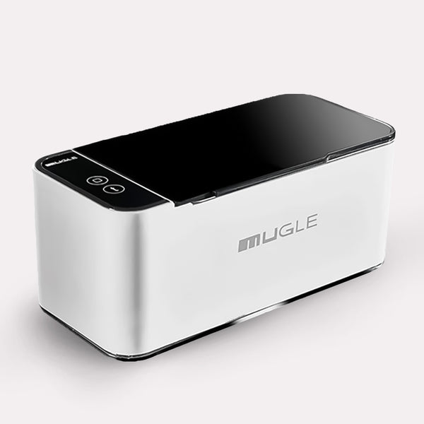 Ultralydsrenser til Briller og Smykker - Kompakt Høj Kvalitet Rengøring, Hvid Sort Design