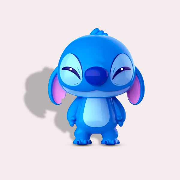 Stitch Figurine med Moderne Stil og Glossy Finish - Blå og Pink Plastik