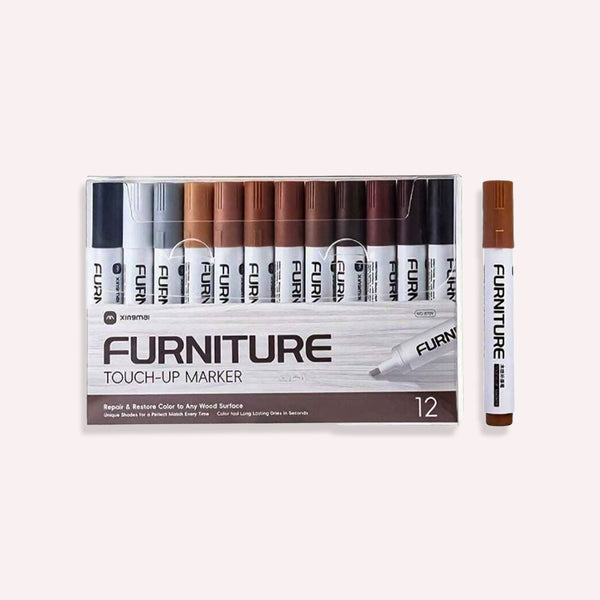 Møbelreparations Touch-Up Marker i Brun og Sort - Til Hurtig Træfarvegenopretning