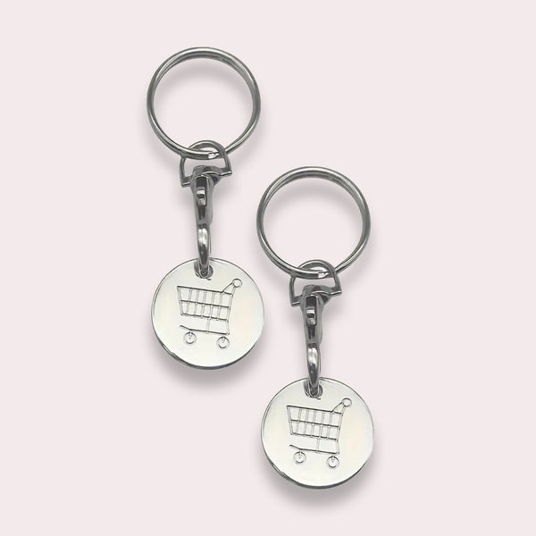 Indkøbsvognsmønt i Metal - Praktisk, Moderne, Nøglebundtvenlig