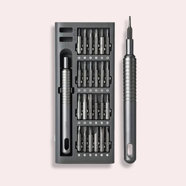 Præcisionsskruetrækkersæt i Moderne Design - Grå/Sort, 24 Stk. Bits