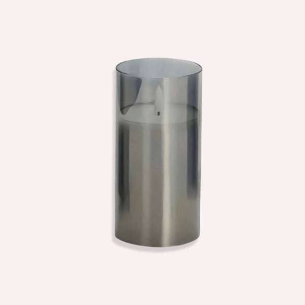 Design LED-lys i Moderne Sølv og Grå - Autentisk Flammeeffekt i Glas og Voks