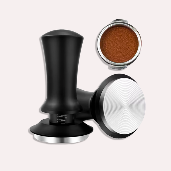 Design Kaffestamper i Sort og Sølv - Justerbar Dybde, Moderne Stil og Holdbar Materiale