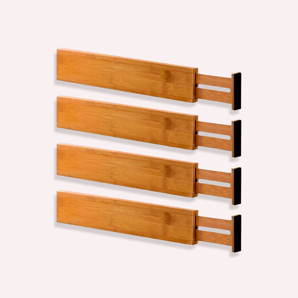 Skuffeopdeler i moderne stil 4 stk - Brun, Sort, Justerbar og Fleksibel