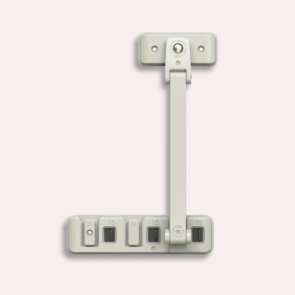 Vindueslås med 360° svingarm – Børnesikring & ventilationsstop