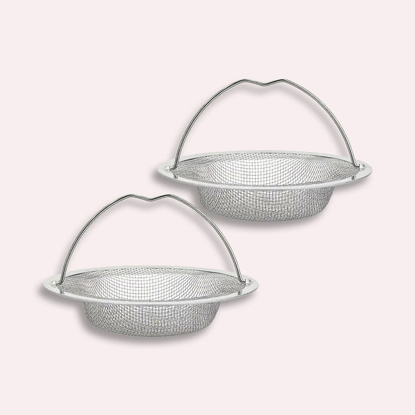 Køkkenvaskfilter i rustfrit stål – finmasket afløbssiem med bøjle