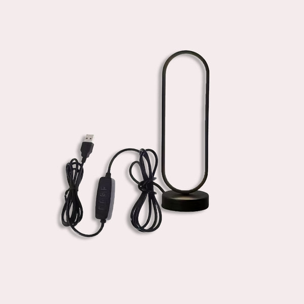 Sengelampe Moderne LED Bordlampe Sort USB-drevet Touch Kontrol