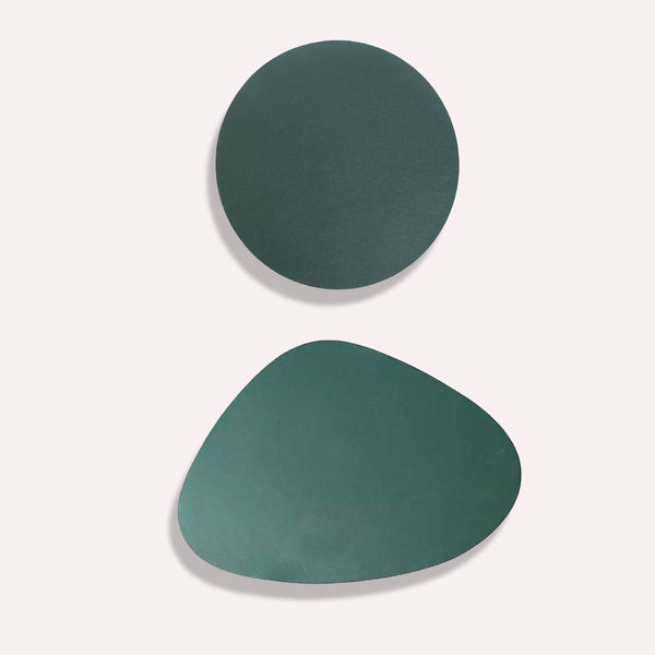 Design Overfladebeskytter - Mørkegrøn PU-læder, 8 stk. - Moderne Æstetik